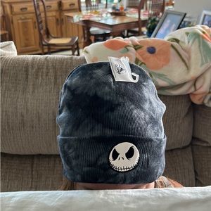 Disney’s nightmare before Christmas featuring jack skeleton Gray stocking hat